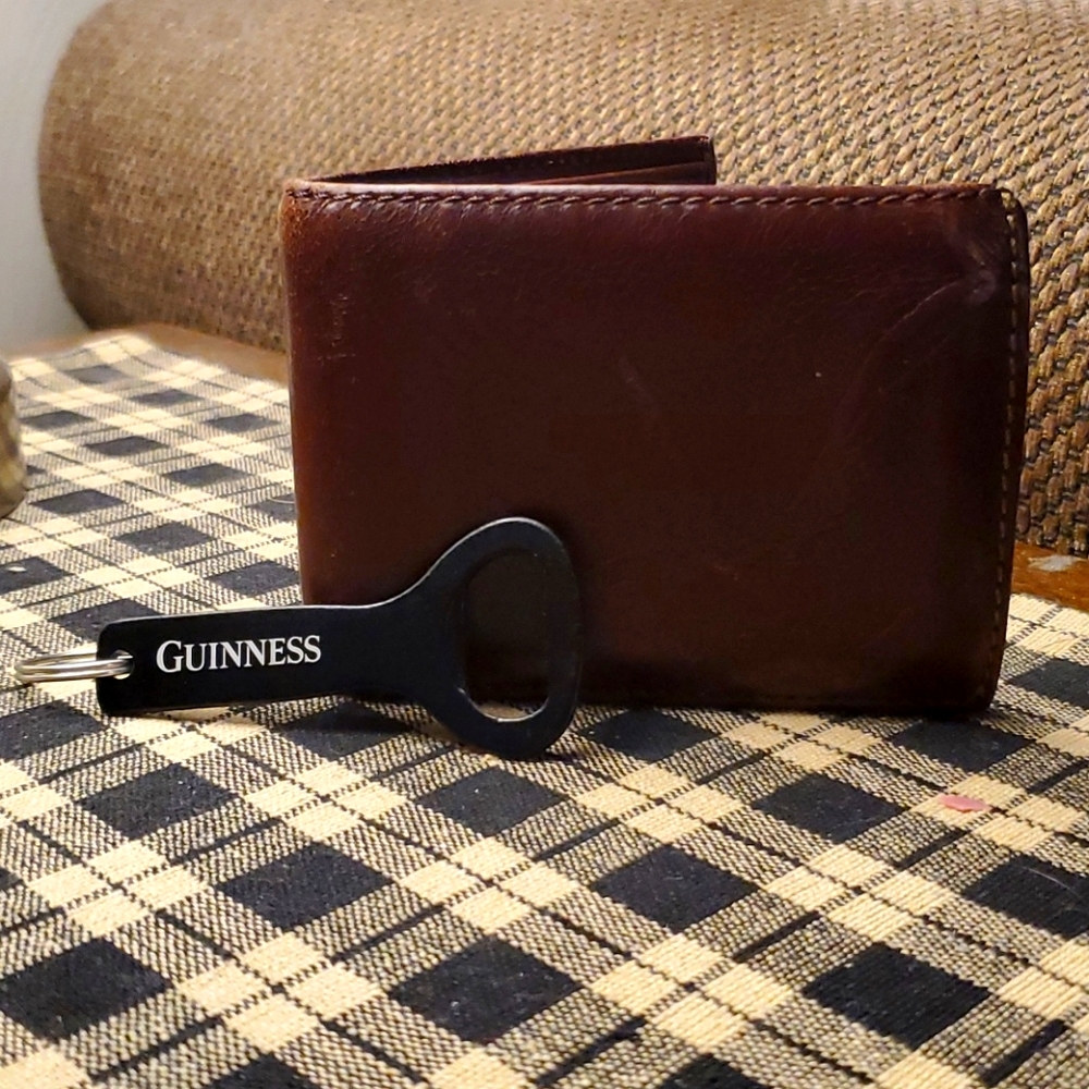 American Eagle Leather Wallet + Bottle Opener